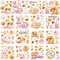 12 Sheet Fall Rub on Transfers Pink Orange Pumpkin Sunflower Transfer Stickers